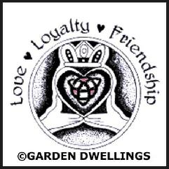 Garden Dwellings: Claddagh: Love-Loyalty-Friendship Trinity Circle Knot 